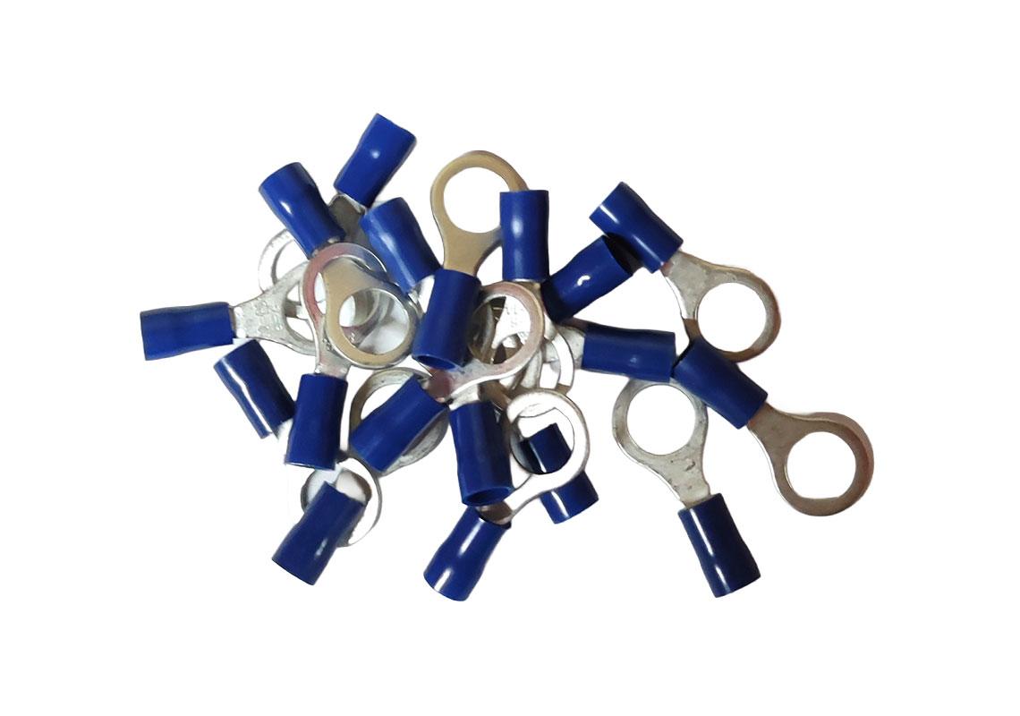 100 COSSES BLEUES À OEIL PRÉISOLÉES À MANCHON PVC - SECTION CÂBLE : 1,04-2,63 mm² (DIAMÈTRE FIXATIONS : 8 mm)